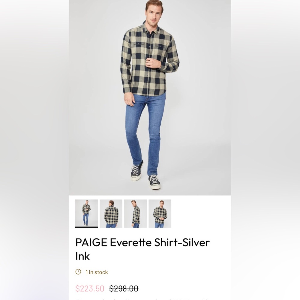 PAIGE Everette Shirt-Silver ink